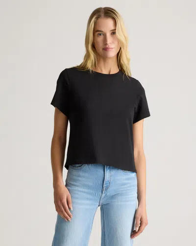 Quince Women's Boxy Crewneck T-shirt In True Black