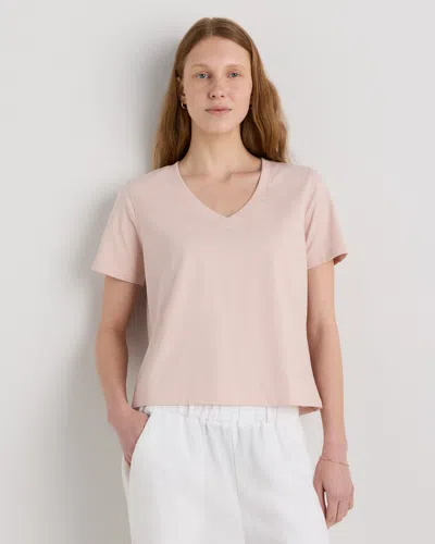 Quince Women's Boxy V-neck T-shirt In Pink