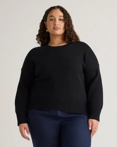 Quince Women's Boyfriend Crew Sweater In Black