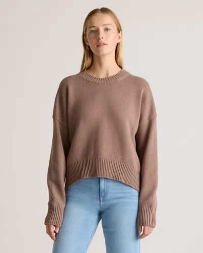 Quince Women's Boyfriend Crew Sweater In Cafe Au Lait