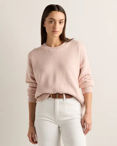 Quince Women's Boyfriend Crew Sweater In Pink