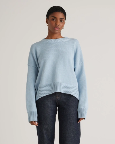 Quince Women's Boyfriend Crew Sweater In Sky Blue