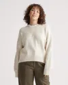 Quince Women's Boyfriend Crew Sweater In Speckled Beige