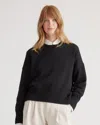 Quince Women's Boyfriend Crewneck Sweater In Black