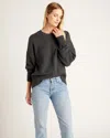 Quince Women's Boyfriend Crewneck Sweater In Charcoal