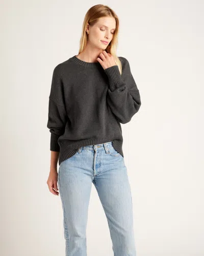 Quince Women's Boyfriend Crewneck Sweater In Charcoal