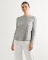 Quince Women's Brushed Long Sleeve Lounge T-shirt In Heather Grey
