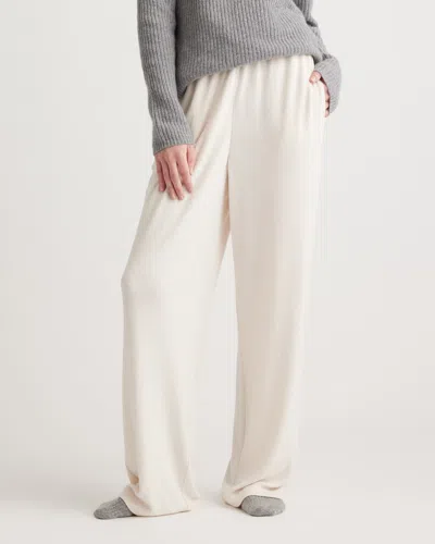 Quince Women's Brushed Lounge Straight Leg Pants In Heather Oatmeal