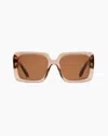 Quince Women's Cartagena Polarized Acetate Sunglasses In Clear Taupe With Brown Lens