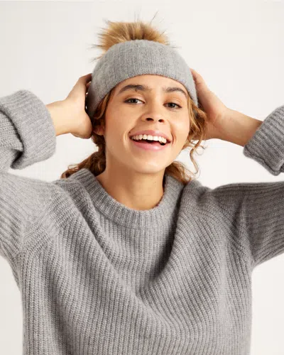 Quince Women's Cashmere Pom Pom Beanie In Heather Grey