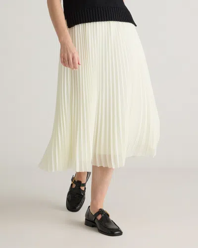 Quince Women's Chiffon Pleated Midi Skirt In Ivory