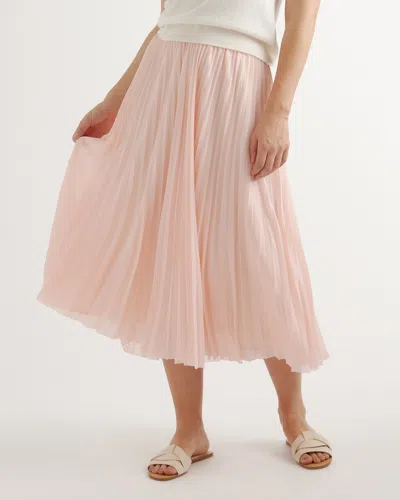 Quince Women's Chiffon Pleated Midi Skirt In Soft Pink