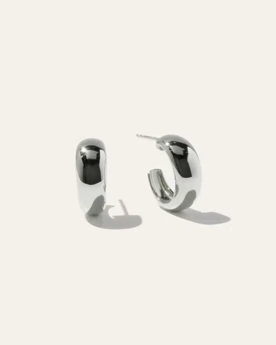 Quince Women's Chunky Hoop Earrings In Sterling Silver