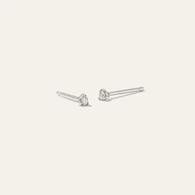 Quince Women's Classic Diamond Stud Earrings 0.02 Carat In White Gold