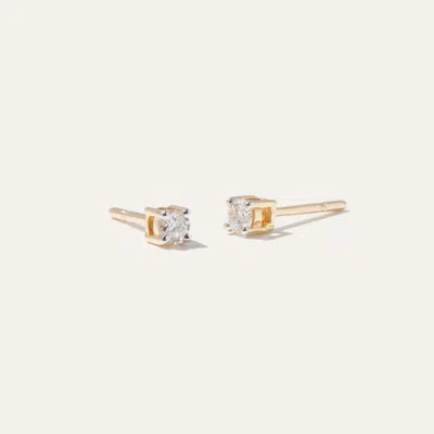 Quince Women's Classic Diamond Stud Earrings 0.02 Carat In Yellow Gold