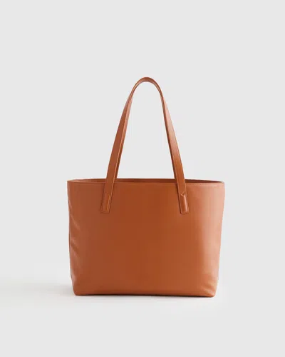 Quince Women's Classic Italian Leather Tote Bag In Cognac