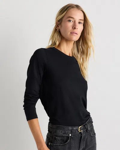 Quince Women's Classic Long Sleeve T-shirt In Black