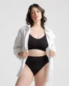 Shop Quince Women's Comfort Rib T-back Bralette In Black