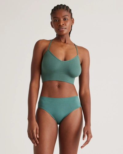 Quince Women's Comfort Rib T-back Bralette In Rosemary