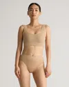 Quince Women's Comfort Rib Tank Top Bralette In Sand