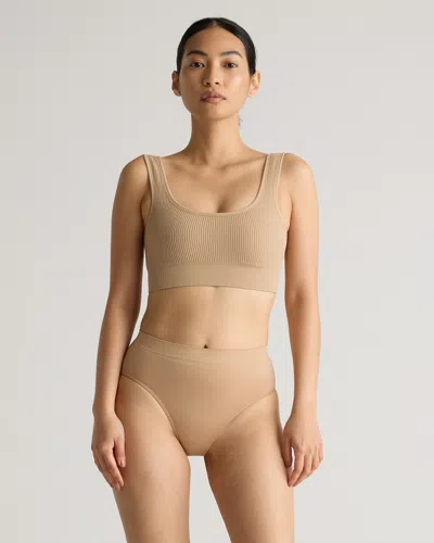Quince Women's Comfort Rib Tank Top Bralette In Sand