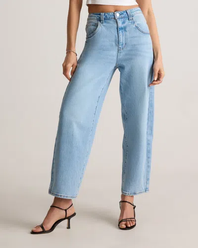 Quince Women's Bella Stretch Barrel Jeans In Cool Blue