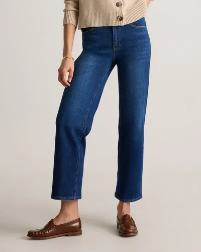 Quince Women's Bella Stretch Cropped Straight Jeans In Stormy Blue