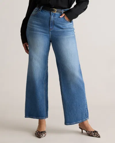 Quince Women's Bella Stretch Relaxed Straight Jeans In Atlantic Blue