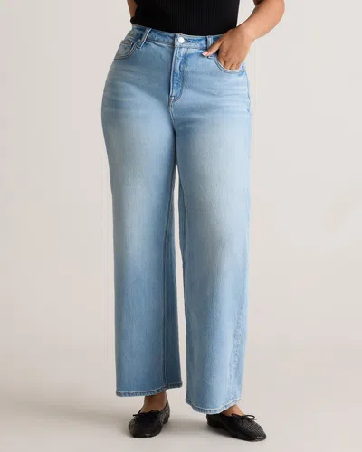Quince Women's Bella Stretch Relaxed Straight Jeans In Cool Blue