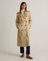 Quince Women's Comfort Stretch Long Trench Coat In Light Khaki