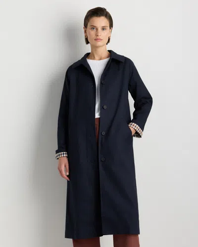 Quince Women's Comfort Stretch Mac Coat In Blue