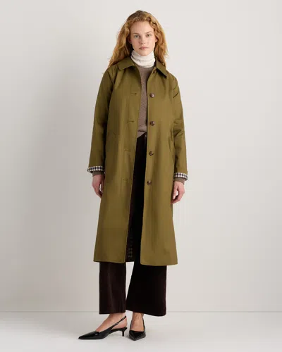 Quince Women's Comfort Stretch Mac Coat In Green