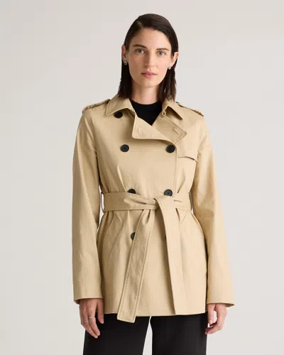 Quince Women's Comfort Stretch Short Trench Coat In Light Khaki
