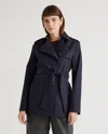 Quince Women's Comfort Stretch Short Trench Coat In Navy