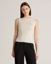 Quince Women's Cotton Cashmere Ribbed Tank Top In Heather Bone