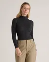 QUINCE WOMEN'S COTTON CASHMERE RIBBED TURTLENECK BODYSUIT