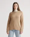 Quince Women's Cotton Linen Oversized Crew Sweater In Camel