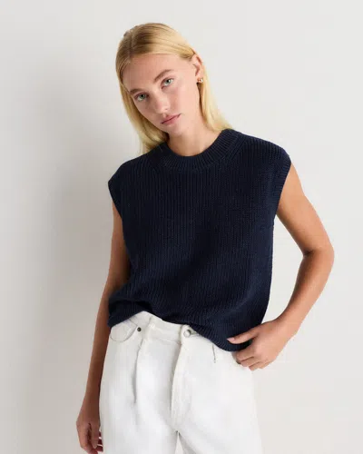 Quince Women's Cotton Linen Sweater Tank Top In Blue