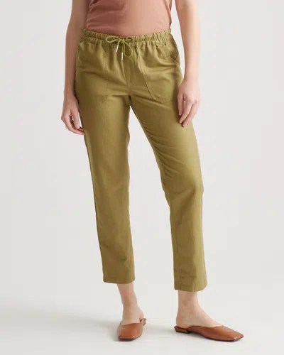 Quince Women's Cotton Linen Twill Straight Leg Pants In Army Green