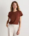 Quince Women's Cotton Modal Crew Neck Swing T-shirt In Brown