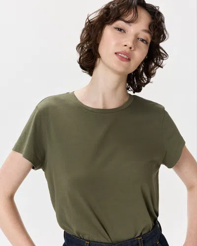 Quince Women's Cotton Modal Crew Neck Swing T-shirt In Green