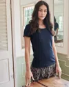 Quince Women's Cotton Modal Crew Neck T-shirt In Navy