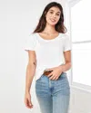 Quince Women's Cotton Modal Crew Neck T-shirt In White