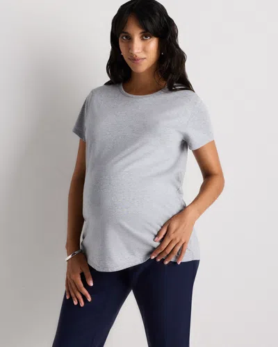 Quince Women's Cotton Modal Maternity Crew Neck T-shirt In Gray