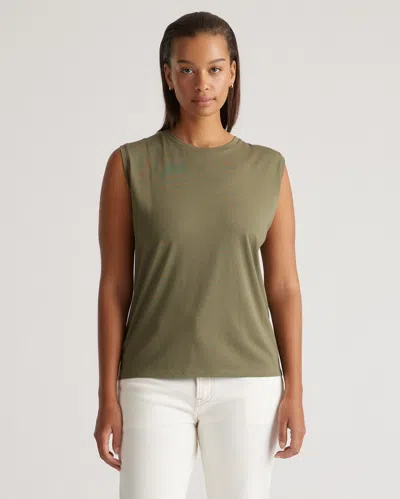 Quince Women's Cotton Modal Muscle Tank Top In Dark Olive