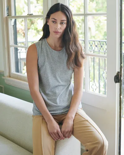 Quince Women's Cotton Modal Muscle Tank Top In Heather Grey