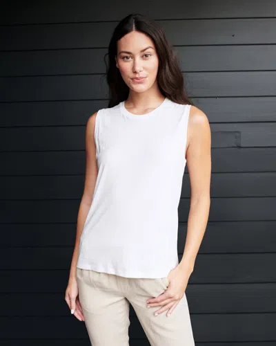 Quince Women's Cotton Modal Muscle Tank Top In White