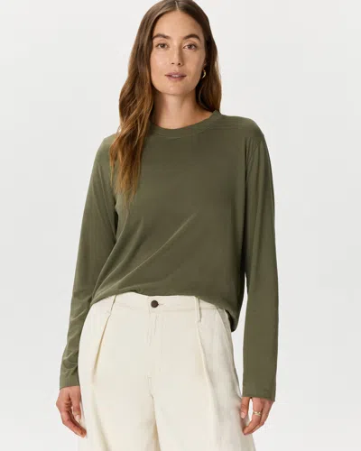 Quince Women's Cotton Modal Relaxed Long Sleeve T-shirt In Green
