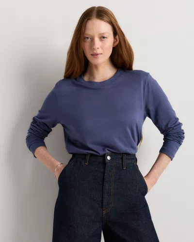 Quince Women's Cotton Modal Relaxed Long Sleeve T-shirt In Purple