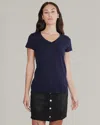 Quince Women's Cotton Modal V Neck T-shirt In Navy